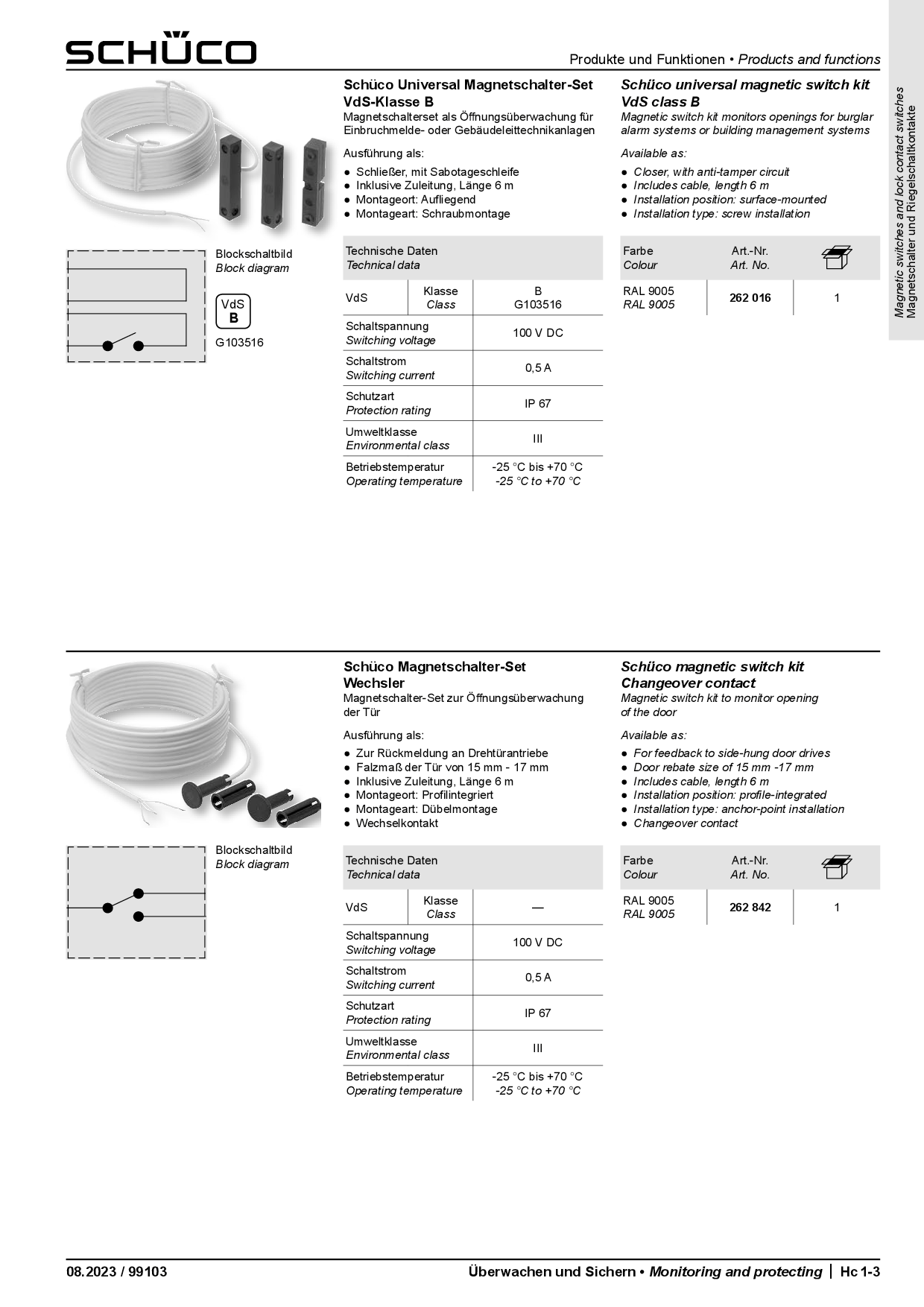 Schüco 262842 Magnetschalter-Set Wechsler Schüco 262842 Magnetschalter-Set Wechsler
