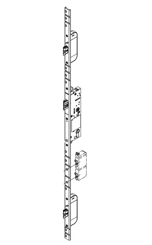 Schueco_Produktbild_279519_279520_279517_279518_279833_279834 Schüco 279517 Antipanik 3 Riegel-Fallenschloss "InterLock" DIN links, Funktion E