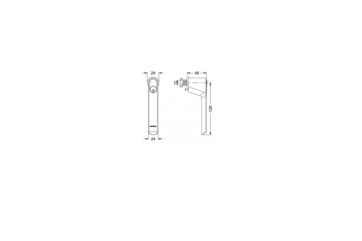 Schüco 247659 abschließbarer RC-Fenstergriff Aluminium, RAL 9016 weiß