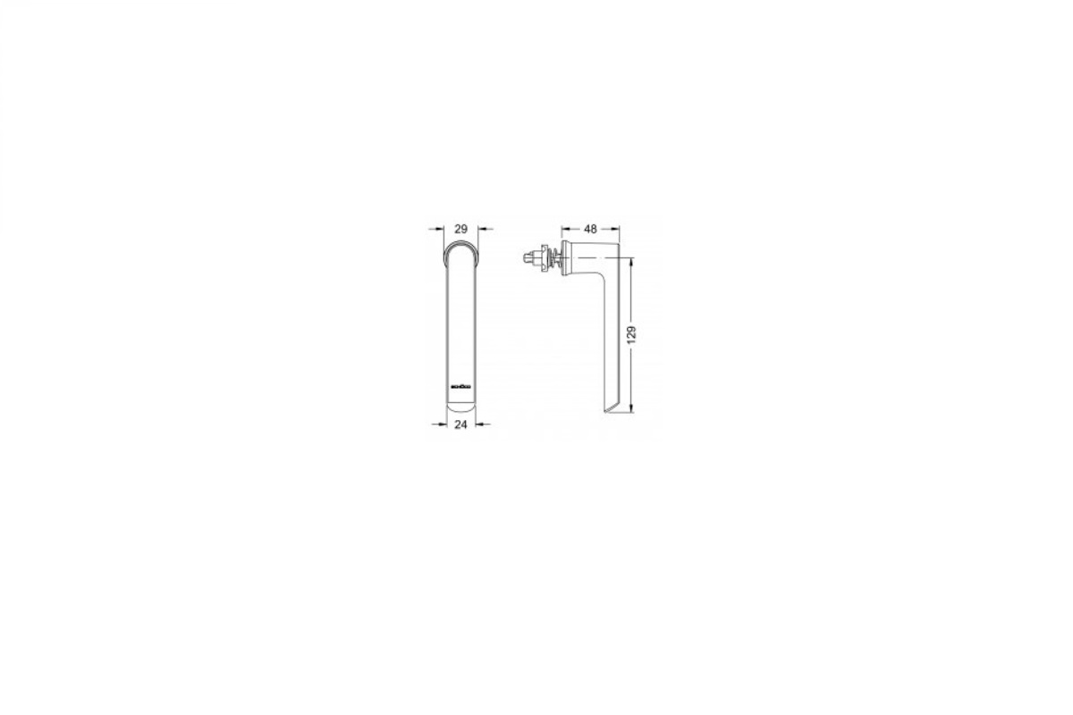 Schüco 247001 / 247009 Fenstergriff Aluminium, C0 silber (Vorgängerartikel 234004 / 234010)