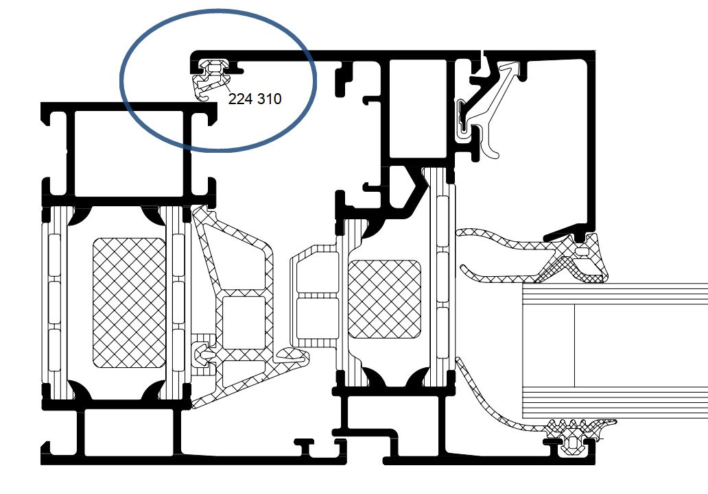 Schüco 224310 Anschlagdichtung für Fensterflügel - 10 Meter/VE