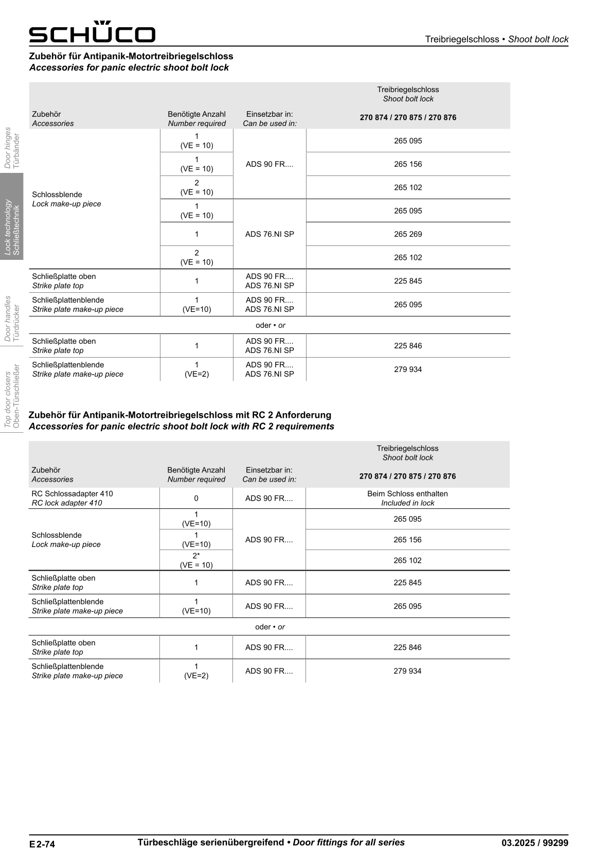 Schüco 270875 Motor-Treibriegelschloss für selbstverriegelnde Antipanik-Schlösser Schüco 270875 Motor-Treibriegelschloss für selbstverriegelnde Antipanik-Schlösser