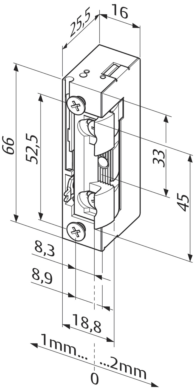 Assa_Abloy_Zeichnung_E118E130_D1_1 effeff Assa Abloy E-Öffner für Haustüren, 118E130 D11