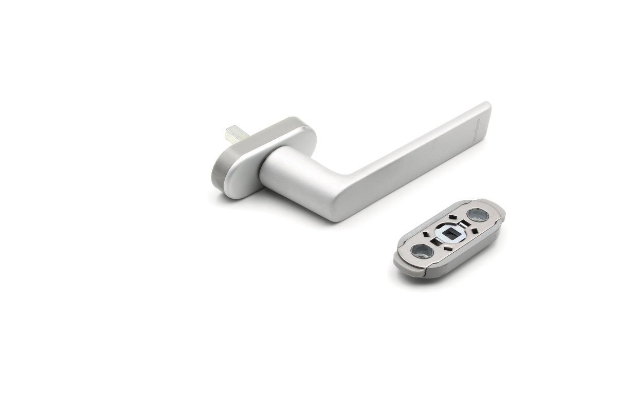 Schüco 269700 Fenstergriff Designlinie mit Kindersicherung Aluminium, C0 silber