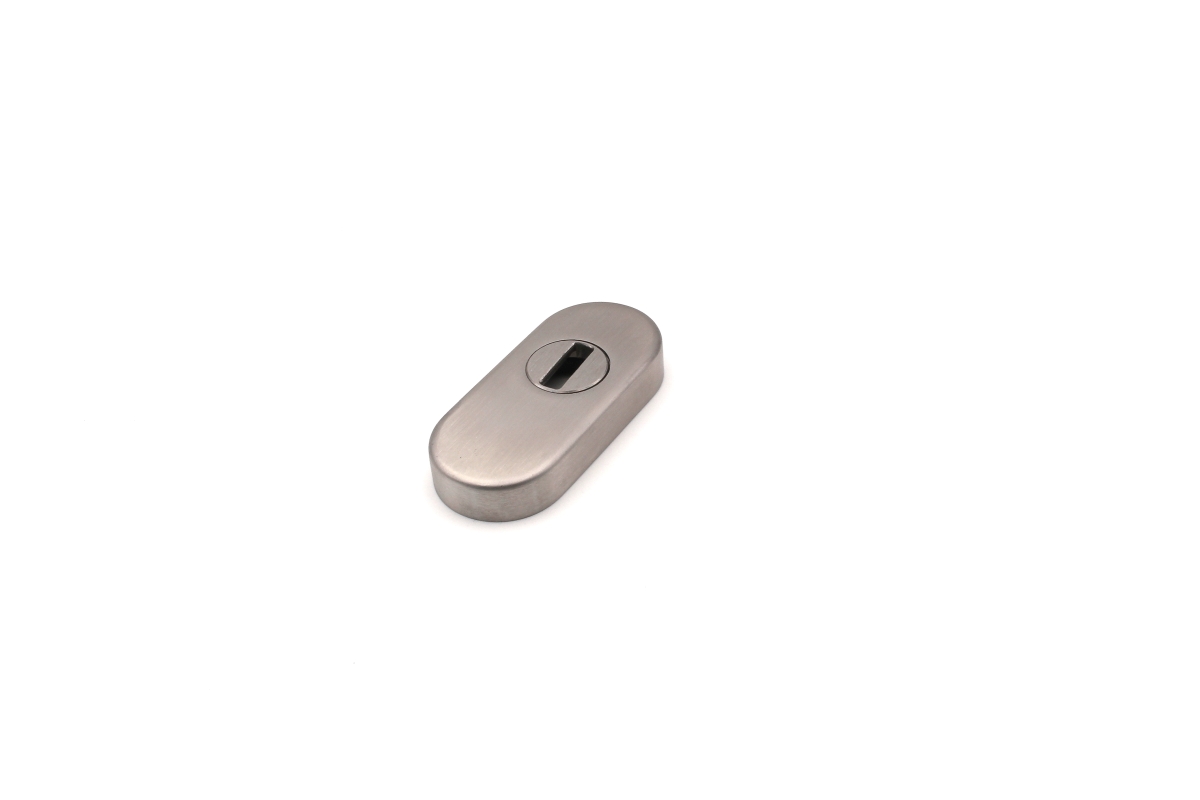 PZ-Schieberosette mit Aufbohrschutz, oval, NIRO Edelstahl matt PZ-Schieberosette mit Aufbohrschutz, oval, NIRO Edelstahl matt