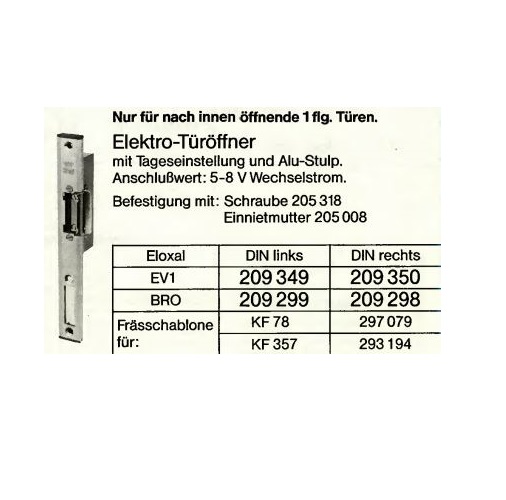 209349-209350P7Ytn5mjgmLz2 Schüco 209349 E-Öffner DIN links