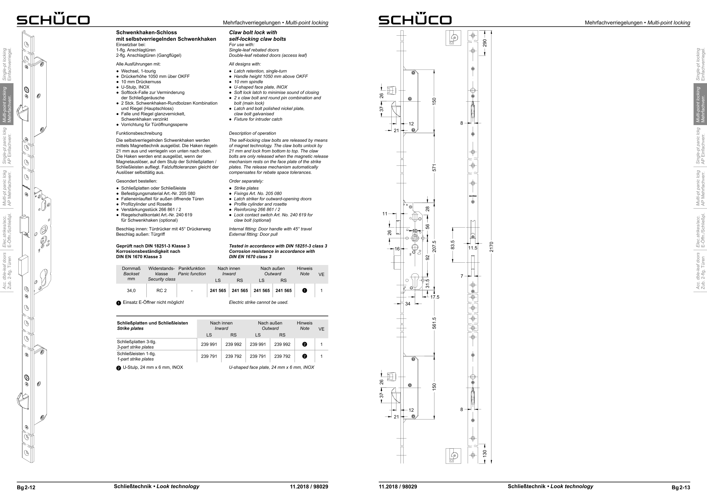 Schüco 241565 Schwenkhaken-Schloss mit selbstverriegelnden Schwenkhaken Schüco 241565 Schwenkhaken-Schloss mit selbstverriegelnden Schwenkhaken