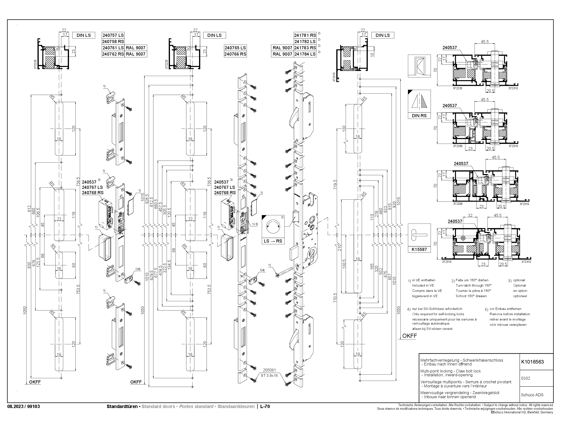 Schüco 240537 Radientüröffner für Schwenkhaken-Schloss (Vorgängerartikel 239527 + 239528) Schüco 240537 Radientüröffner für Schwenkhaken-Schloss (Vorgängerartikel 239527 + 239528)