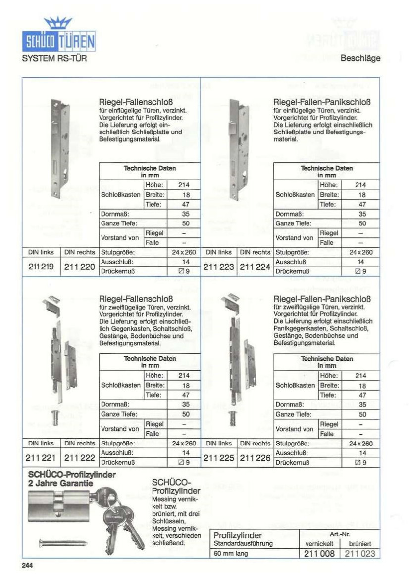 Schueco_Katalog_211219_211220_211223_211224_211221_211222_211225_211226_211008_211023 Schüco 211220 Riegel-Fallenschloss DIN rechts