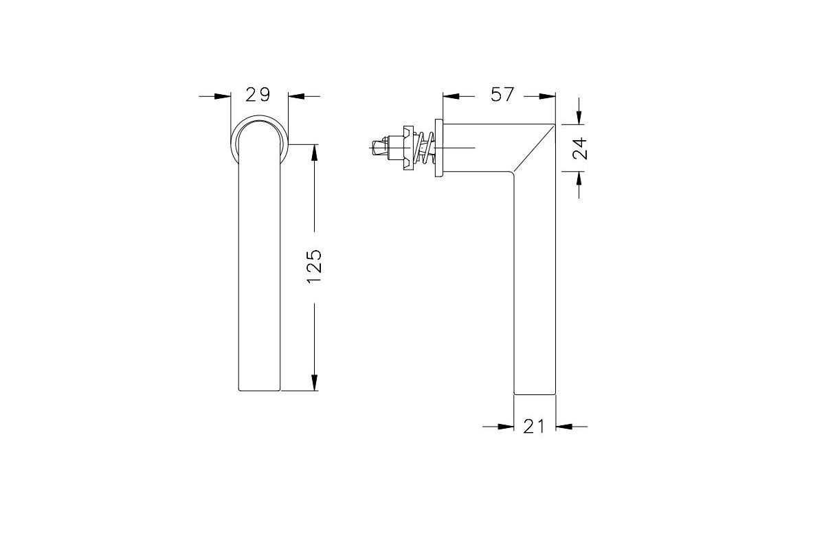 234579-Masse Schüco 234579 Fenstergriff FSB Design Aluminium, C0 silber